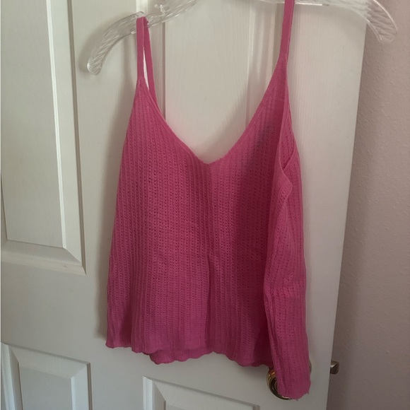 TSE 100% Cashmere Tank Top L Sleeveless Knit Sweater pink Luxury - Picture 1 of 3